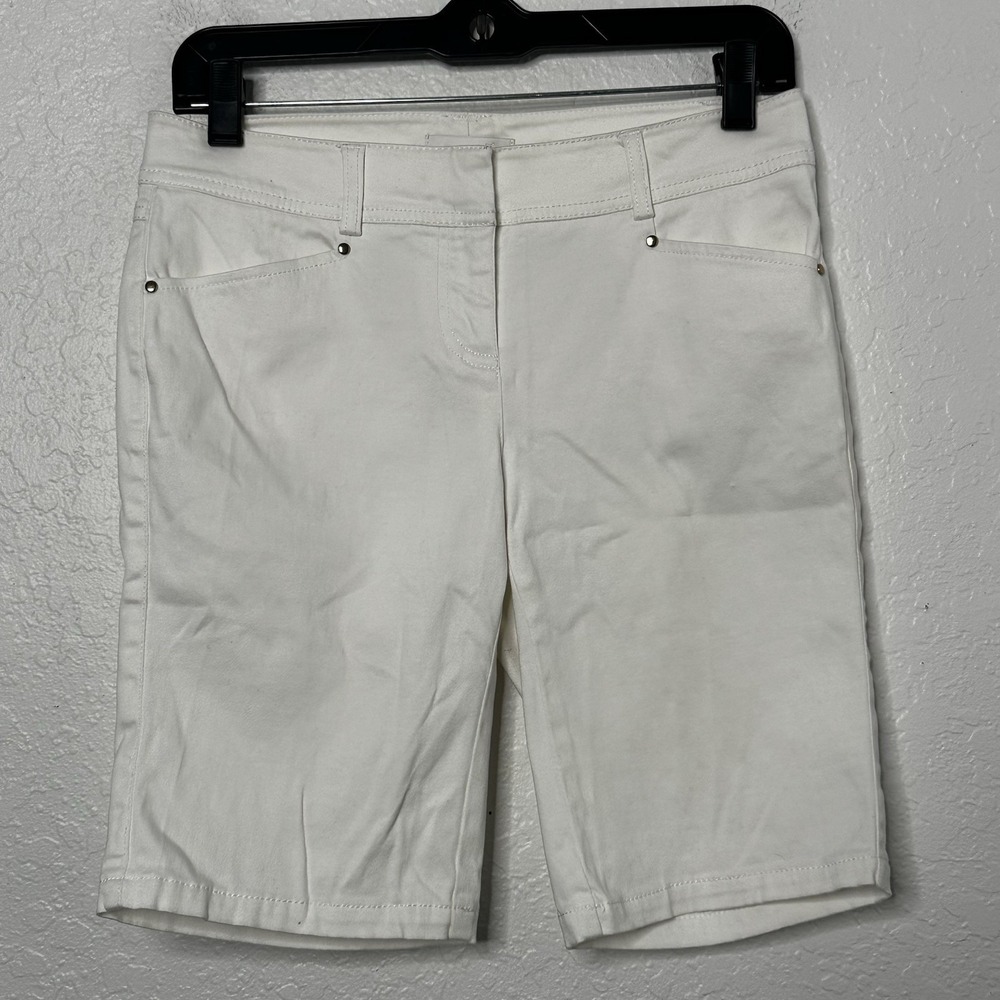 Cache‎ Pants White  Stretch Crop Capri Women's  Low Rise